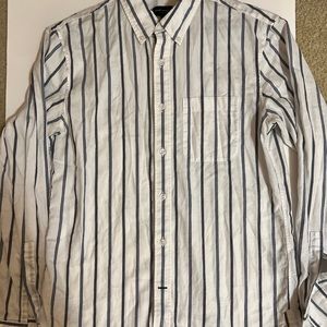 Club Monaco Men's Cotton Slim Fit Collared Long Sleeve Button Down Casual Shirt